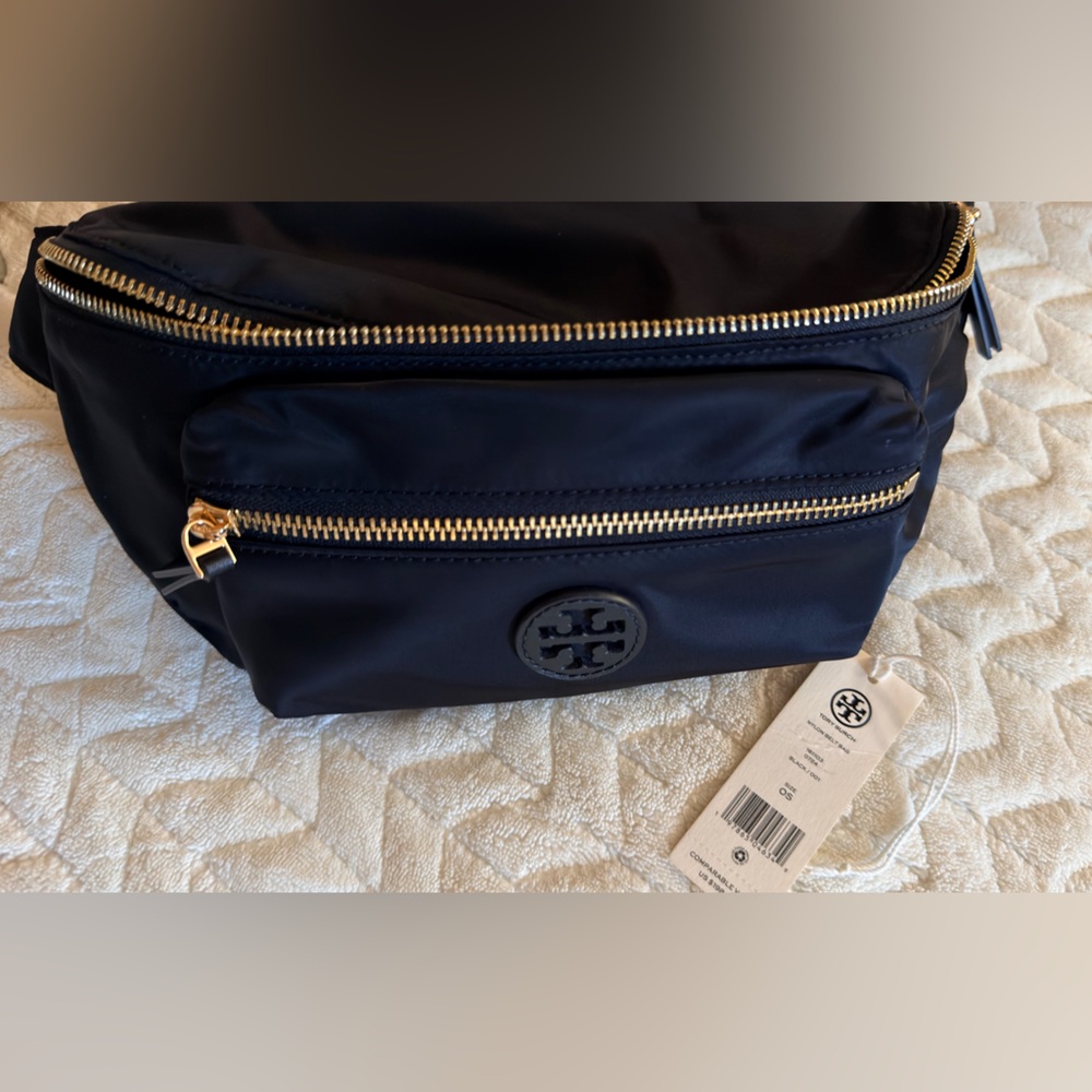 Tory Burch Black Crossbody Bag with Gold Accents
